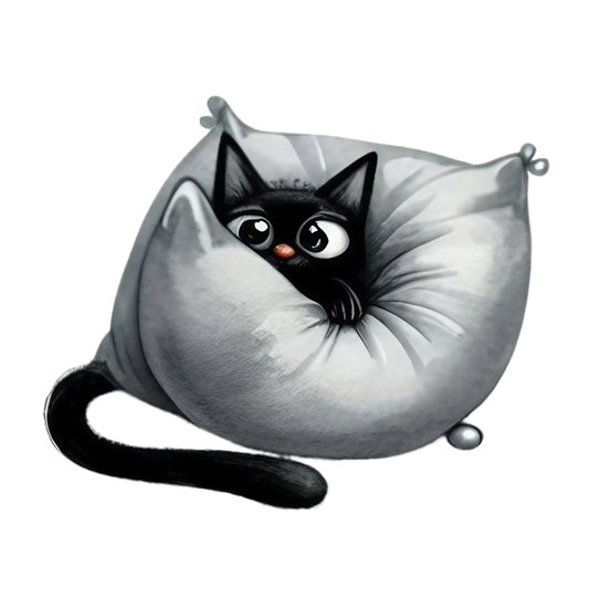 Black Cat in Pillow Refrigerator Magnet