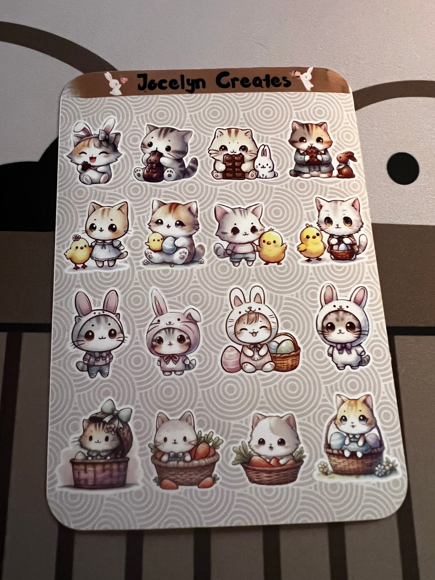 Easter Cat Sticker Sheet 1