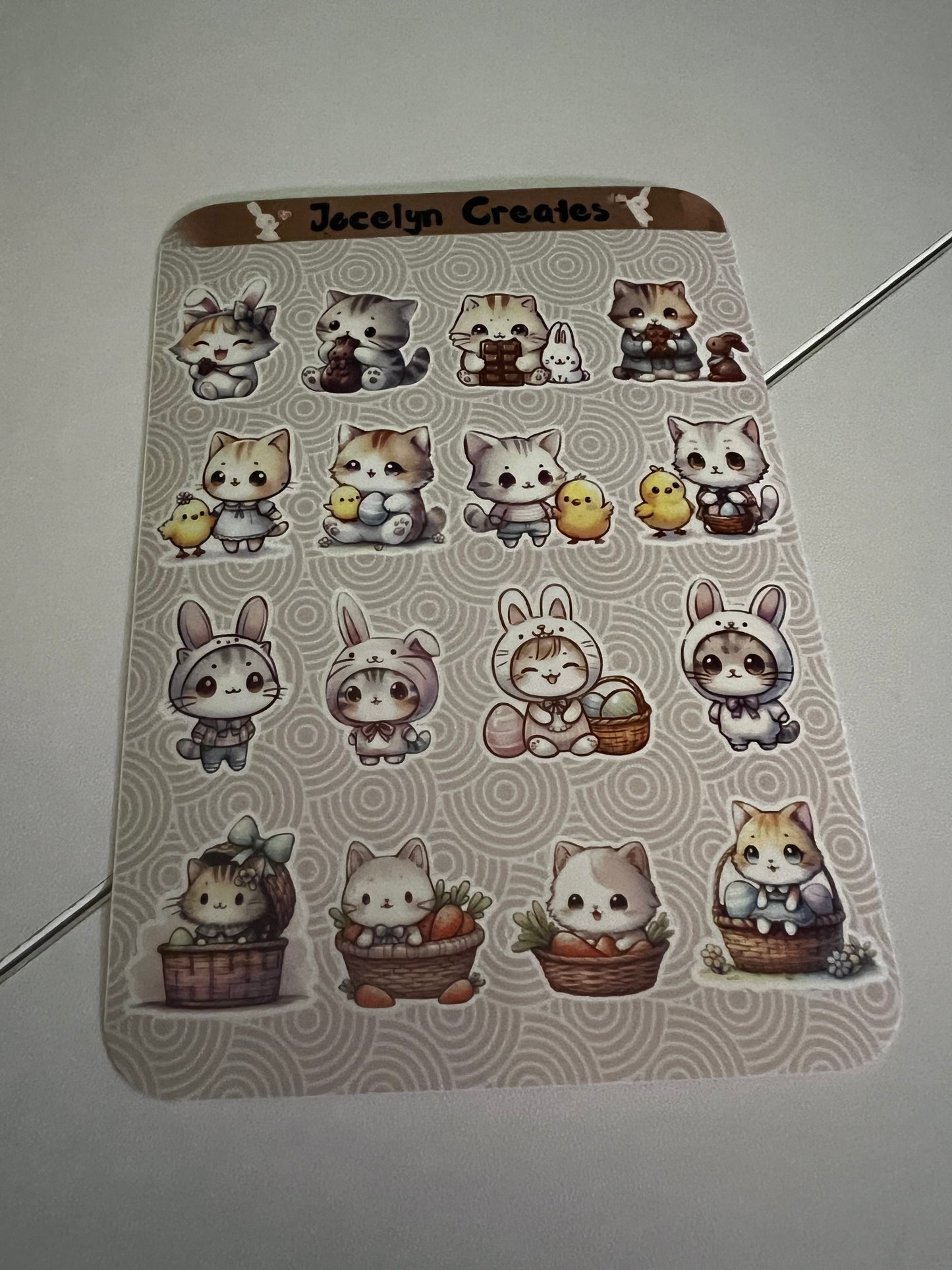 Easter Cat Sticker Sheet 1