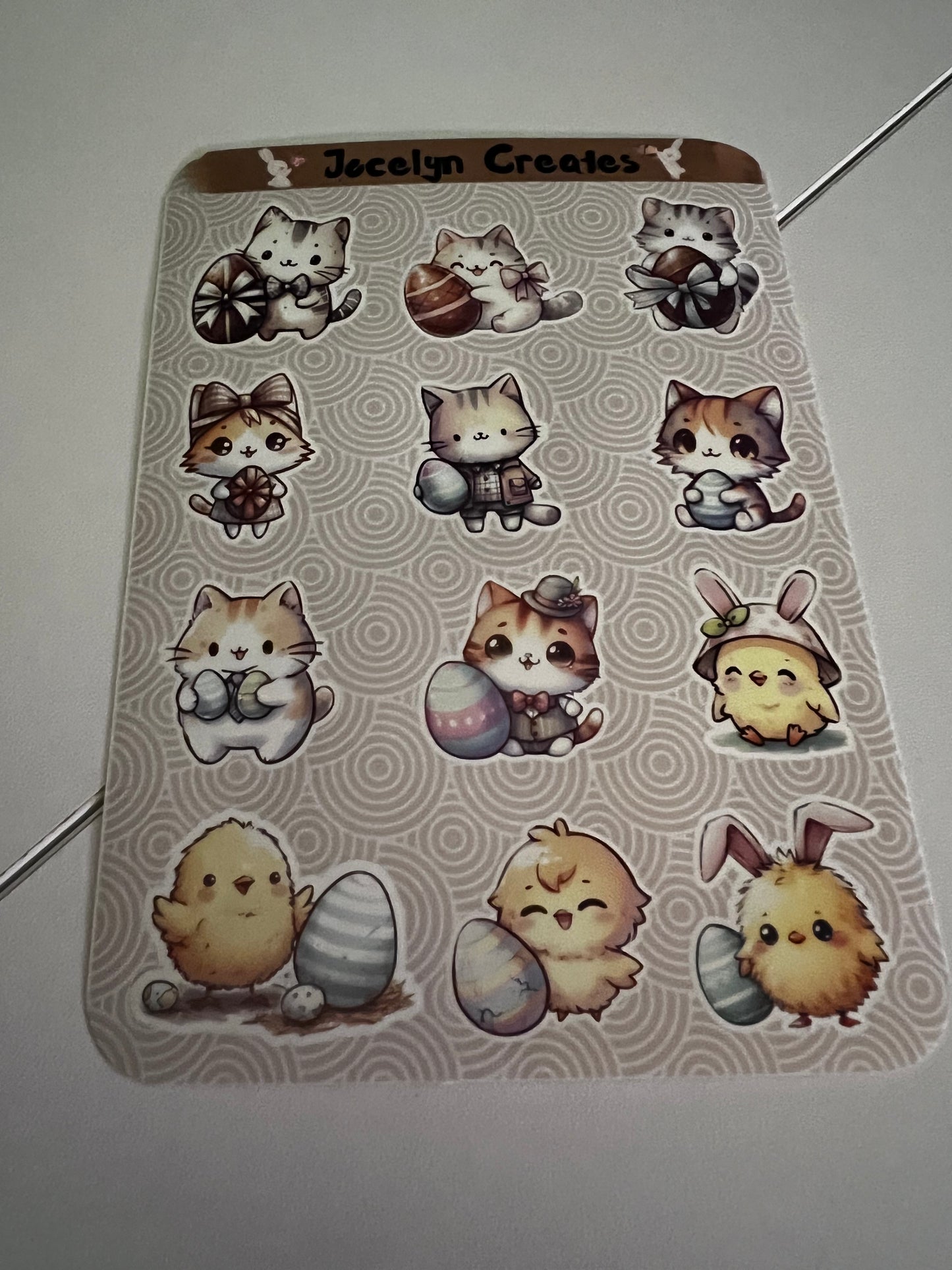 Easter Cat Sticker Sheet 3