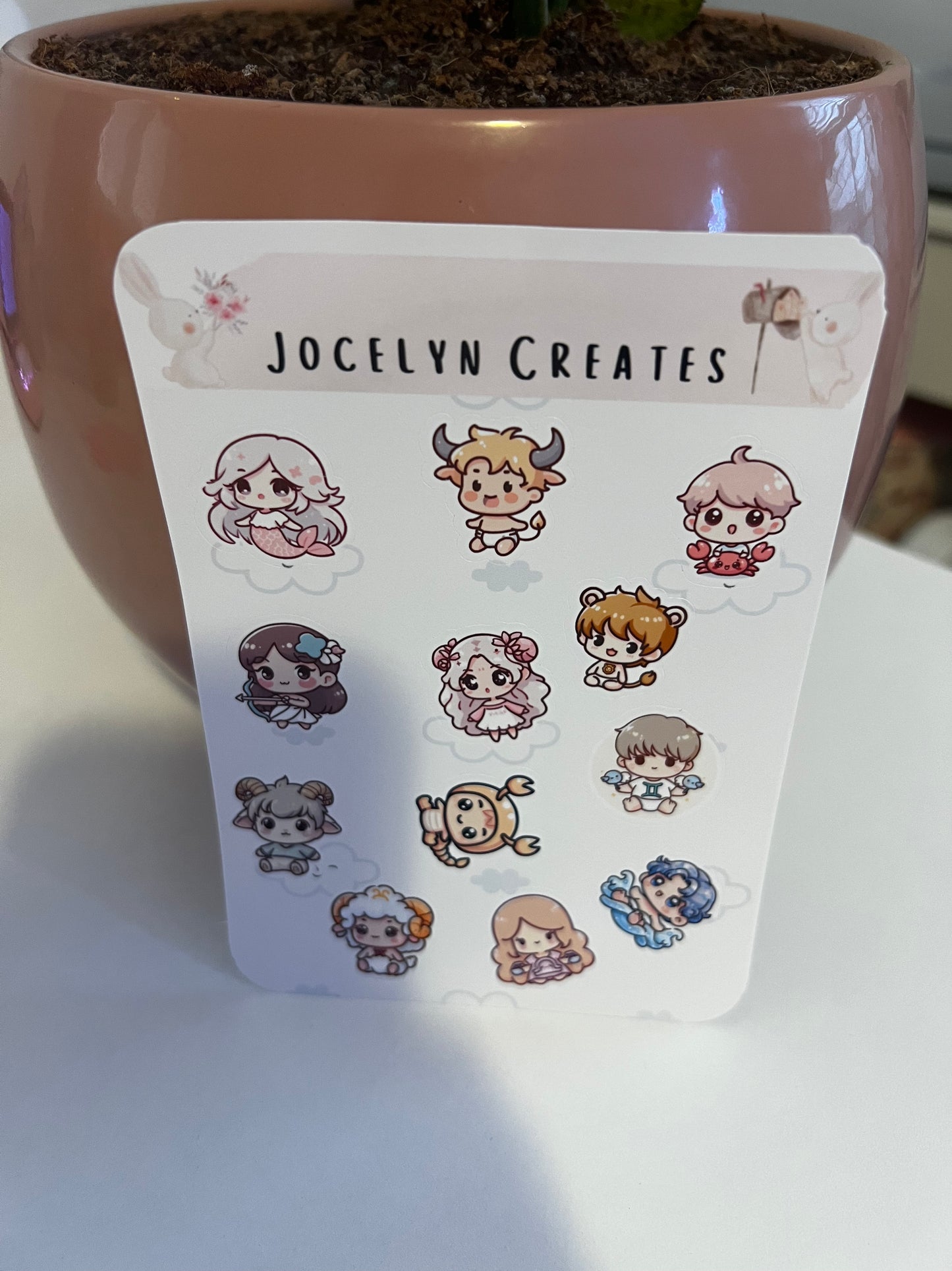 Kawaii Zodiac Kids Sticker Sheet