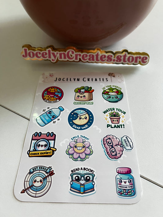 Kawaii Reminders Sticker Sheet 1