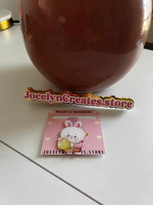 Cute Bunny with Egg Magnetic Bookmark