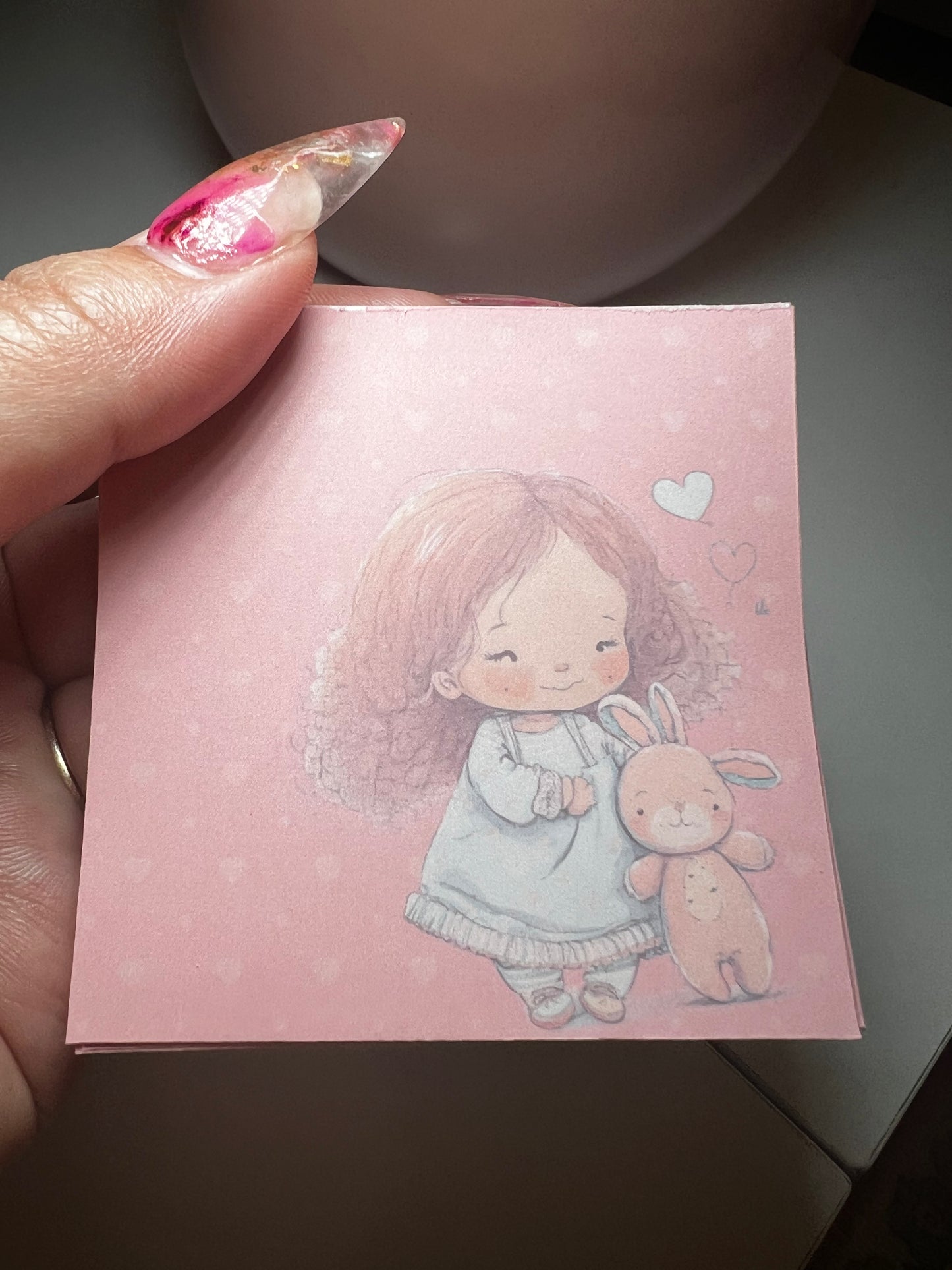 Girl with Bunny Memo Pad