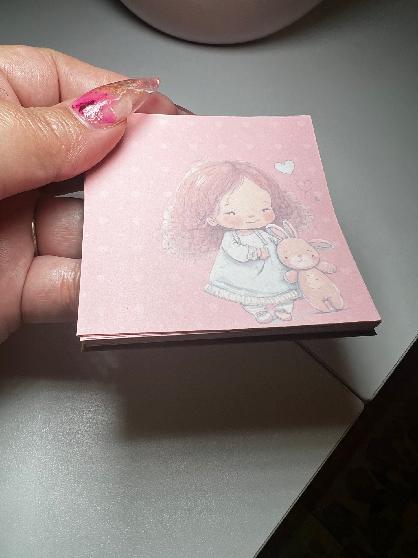 Girl with Bunny Memo Pad