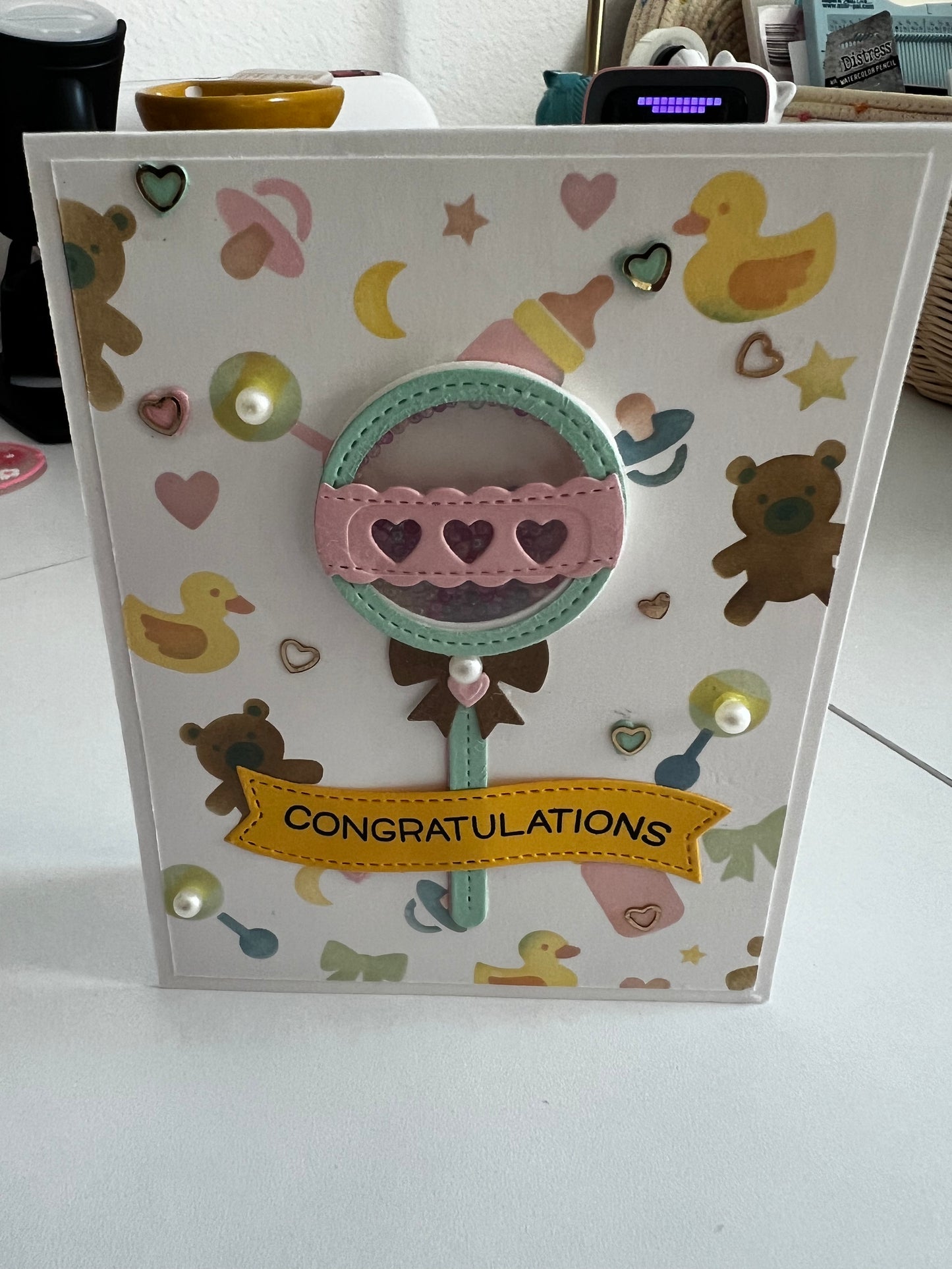 Baby Rattle Shaker Card