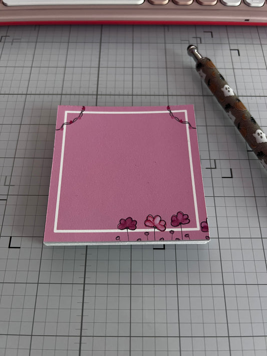 Pink Flowers Memopad