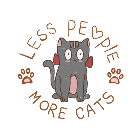 Less People More Cats Refrigerator Magnet