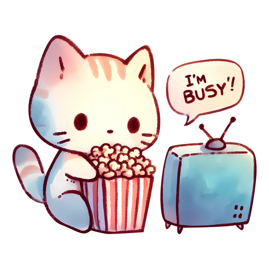 Cool Cat Sticker- Im Busy