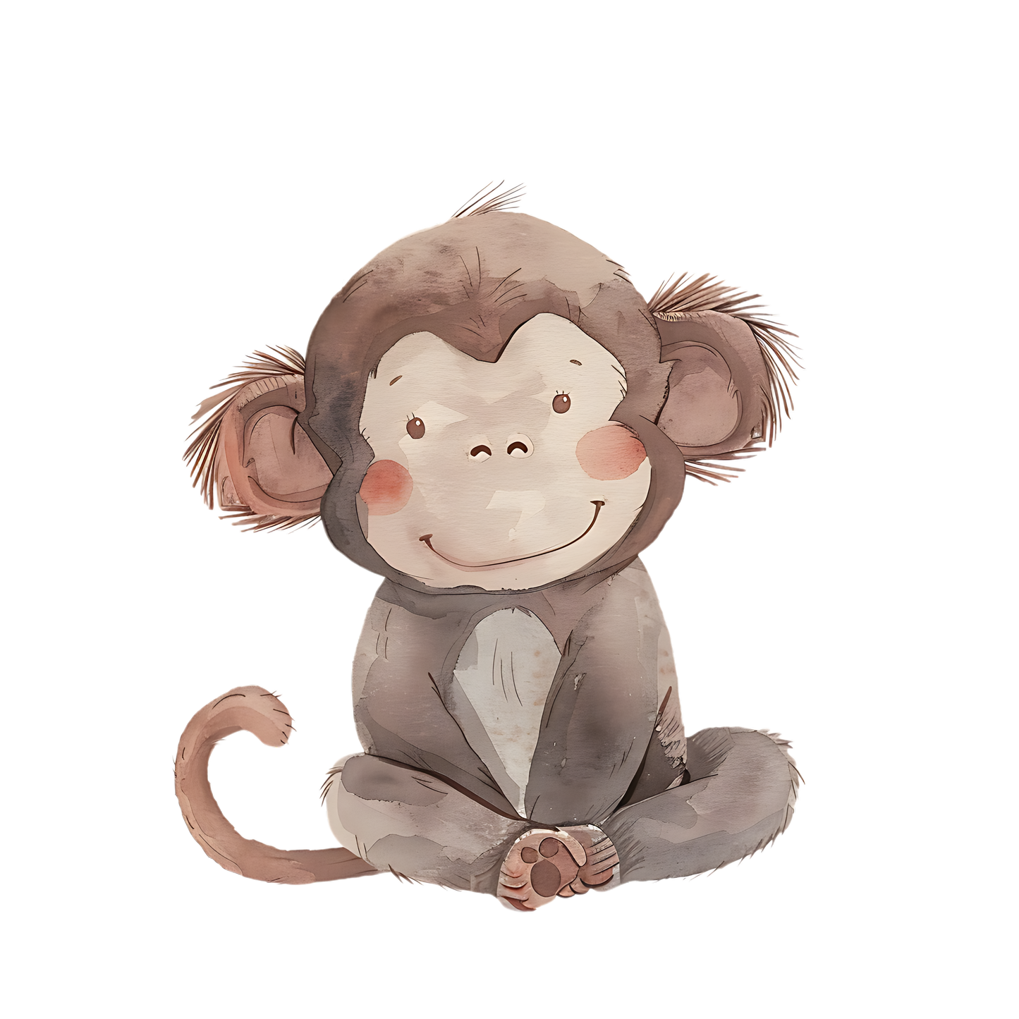 Watercolor Monkey Sticker