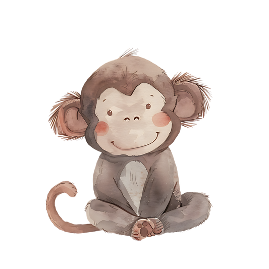 Watercolor Monkey Sticker